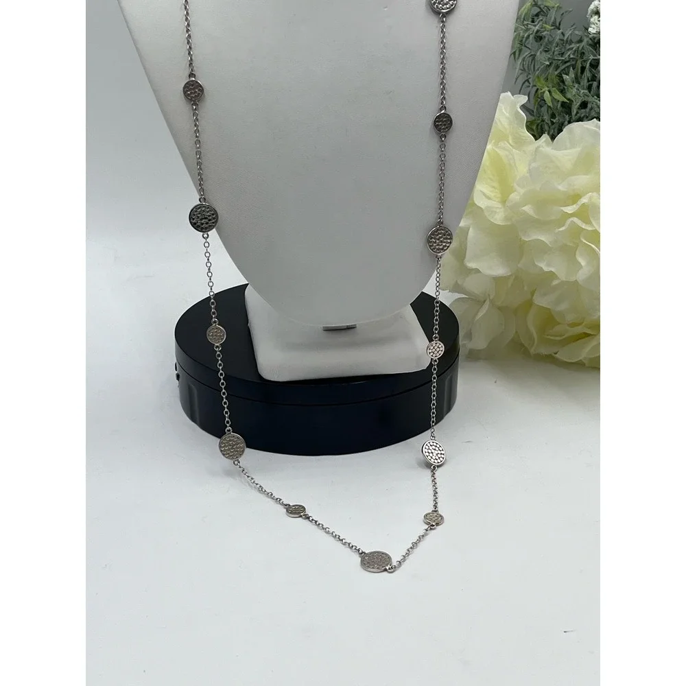 Anna Beck Sterling Silver Bali Long Dotted Multi-Disc Station Necklace‎ Toggle
